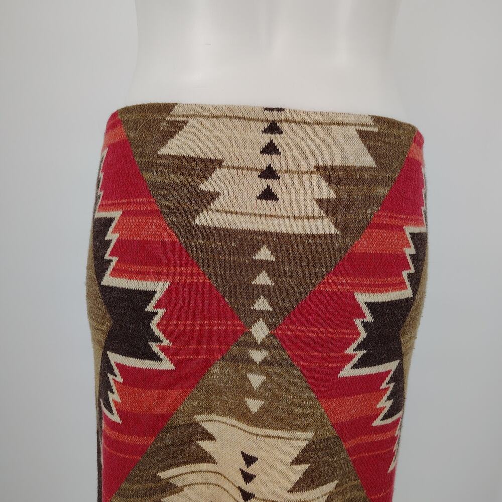 Lauren Ralph Lauren Southwestern Woven Tapestry Skirt Heritage Print Size Small - Picture 8 of 13